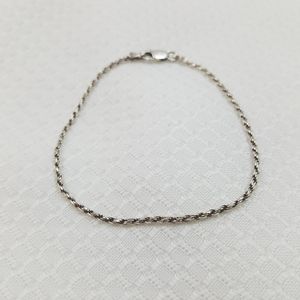 925 Sterling Silver Twisted Rope Chain Bracelet